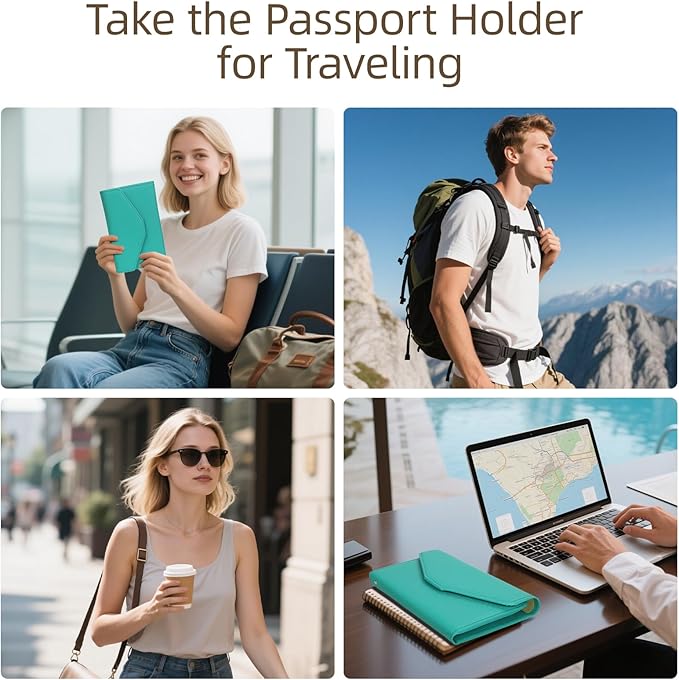 ZOPPEN Mulit-purpose Rfid Blocking Passport Holder Travel Wallet (Ver.4) Passport and Vaccine Card Holder ComboTri-fold Document Organizer Travel Essentials
