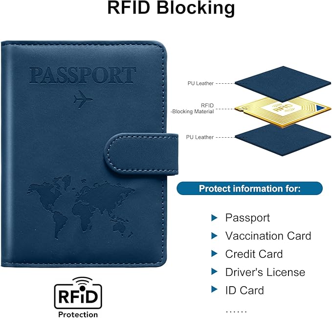 Passport Holder for Travel Women and Men RFID Passport Holder with Card Slots Holder Passport Case Passport cover Passport Wallet Travel Essentials and Accessories