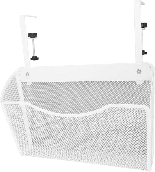 TOPINCN Desk Side Storage, Adjustable Hanging Under Desk Storage Organizer Clamp on Desk Organizer for Office Dormitory and Home (White)