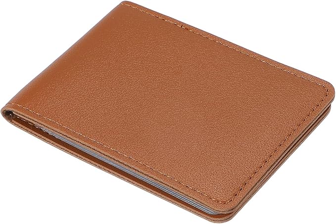 uxcell Leather Credit Card Holder, 10 Slots Blank Driver's License Holder for Women and Men, Multi-Functional Card Organizer for Documents, ID Cards, License(Brown)