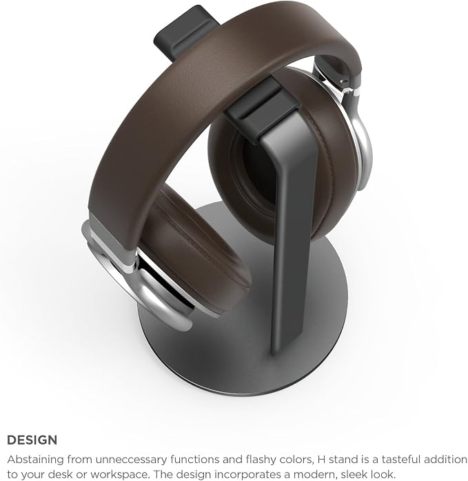 elago® H Stand [Dark Grey] - [Premium Aluminum][Scratch-Free Padding][Perfect Height][Compatible with AirPods Max and All Headphones][Modern Design] Gaming and Audio Headphones