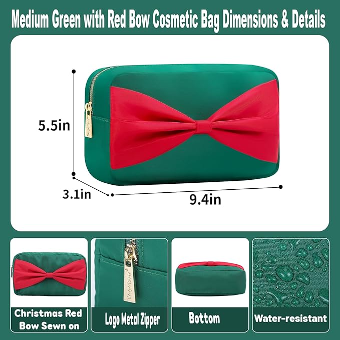 Travel Essentials Makeup Bag for Women Water-resistant Toiletry Organizer Nylon Cosmetic Pouch Preppy Stuff