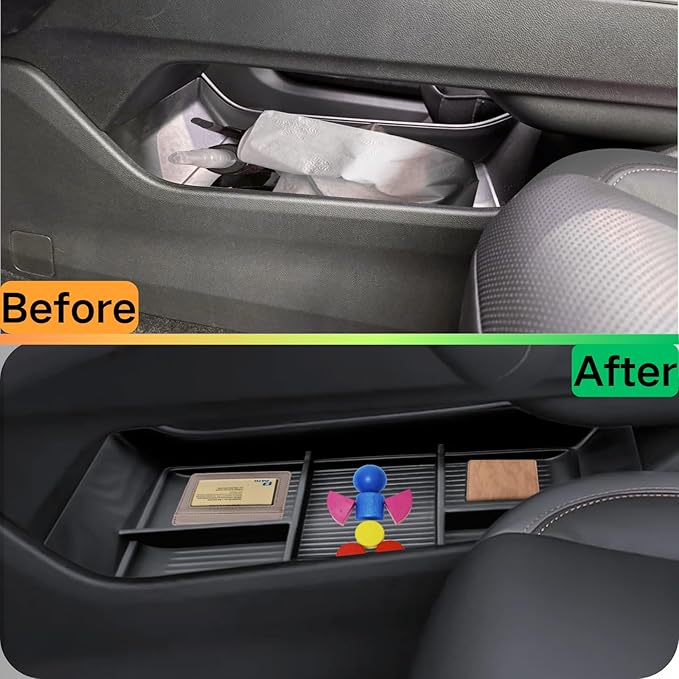 2PCS Center Console Organizer for 2024 2025 2026 Honda Prologue EV and 2024 2025 Acura ZDX Accessories, Floor Lower Center Console Organizer Tray Interior Armrest Insert Storage Box