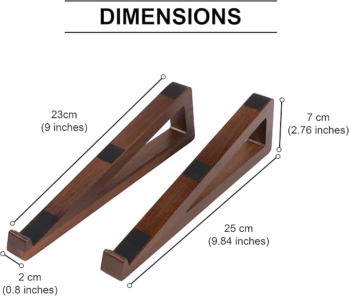 S&A WOODCRAFT Wooden Laptop Stand, Portable Desk Laptop Holder for Tablet with Carry Pouch, Compact Travel Laptop Stand with Protective Silicone Pads, Suitable for Laptops and Tablets