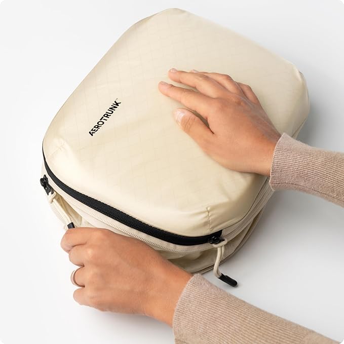 Aerotrunk Ultralight Compression Packing Cubes - Lightweight Travel Organizers for Suitcases and Luggage (6-Pack, Beige)