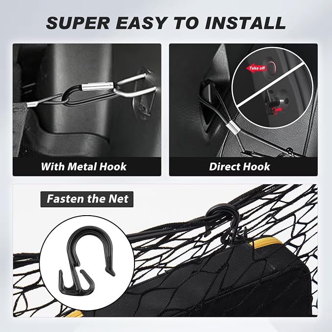 Karltys Cargo Net for Chevy Trax 2024-2026 Trunk Net | Envelope Style Elastic Mesh Net | Heavy Duty Metal Hooks | Chevrolet Trax Accessories