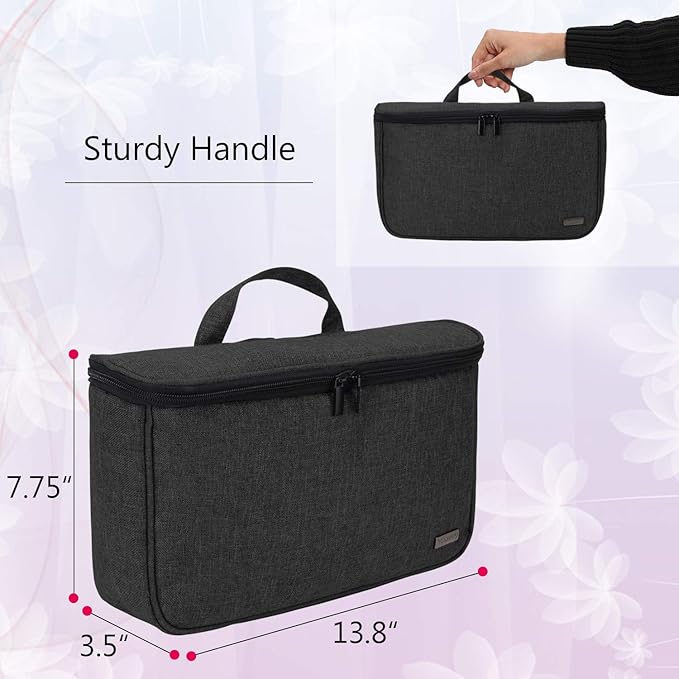 Teamoy Travel Storage Bag Compatible with Dyson Airwrap Styler, Portable Travel Organizer for Airwrap Styler and Accessories, Top-Opened, Black