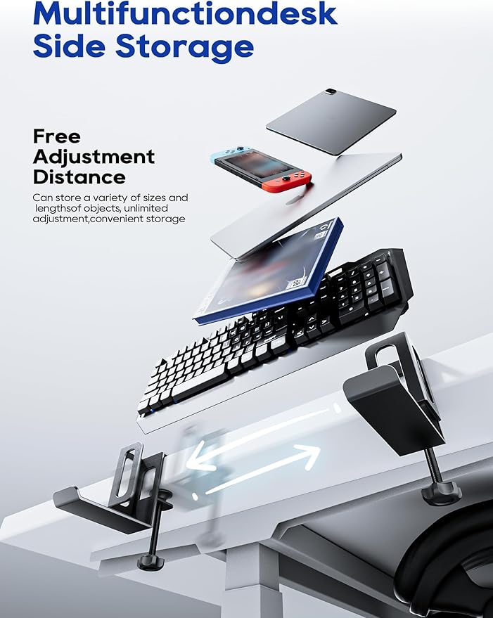 NODOCA Laptop Storage for Desk, Vertical Laptop Stand for Desk, MacBook Vertical Stand, with Headphone Holder, Desk Side Storage for MacBook/Surface/Samsung/HP/Dell[M, White]