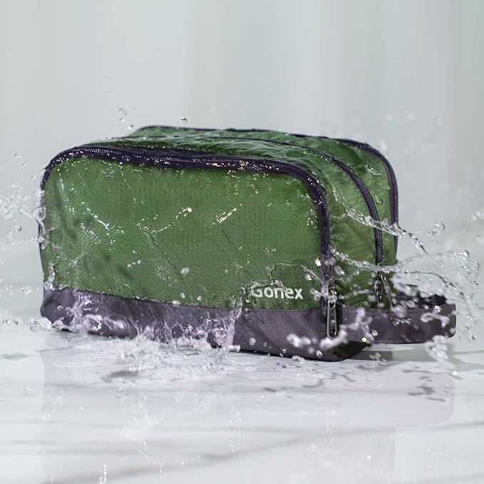 Gonex Travel Toiletry Bag Nylon, Shaving Bag Toiletry Organizer Olive Green