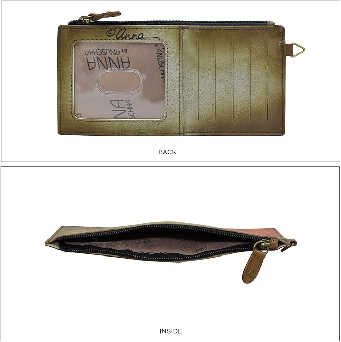 Anna by Anuschka Women's Hand Painted Genuine Leather Organizer Wallet | Hand Painted