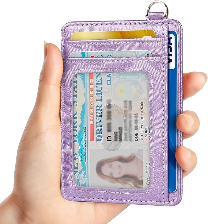 EcoVision Slim Minimalist Front Pocket Wallet, RFID Blocking Credit Card Holder Wallet with Detachable D-Shackle for Men Women