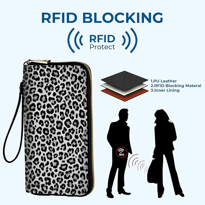 Wristlet Wallet for Women, RFID Blocking Phone Wallet, Large Capacity Zip Around Clutch, Fits iPhone 15 Pro Max, Travel Organizer Purse