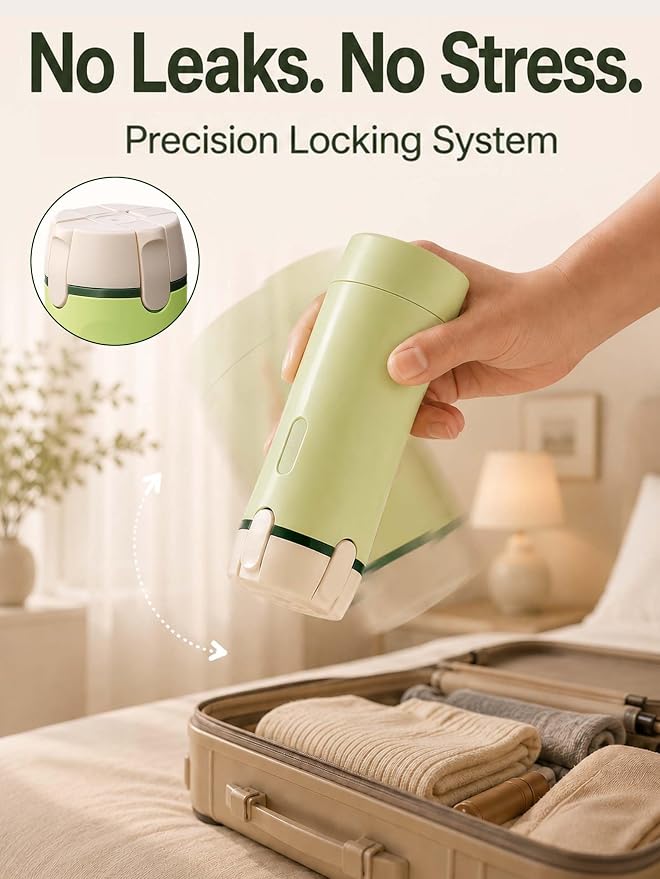 4 in 1 Travel Dispenser Bottle, TSA Approved Leak Proof Refillable Toiletry Containers for Shampoo, Conditioner, Lotion & Skincare – Easy Clean Travel Bottles for Gym, Business