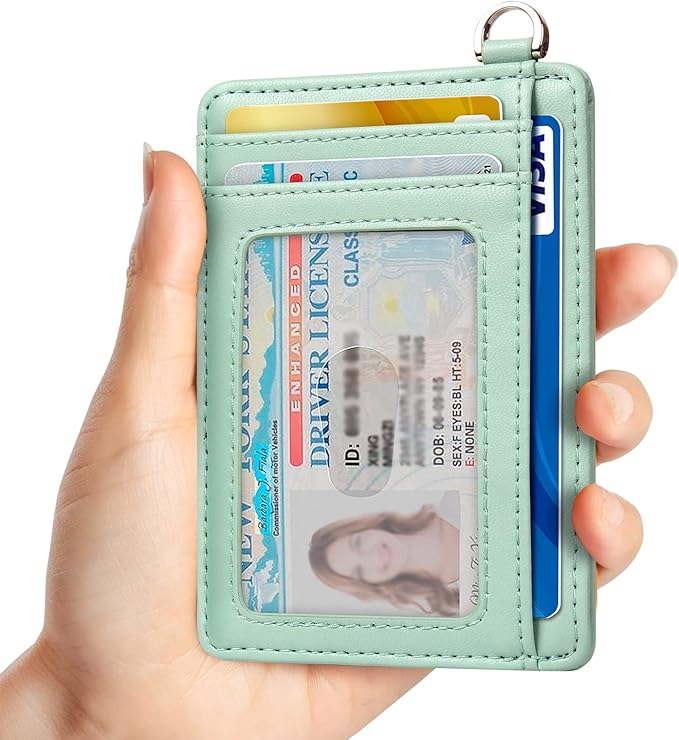 EcoVision Slim Minimalist Front Pocket Wallet, RFID Blocking Credit Card Holder Wallet with Detachable D-Shackle for Men Women