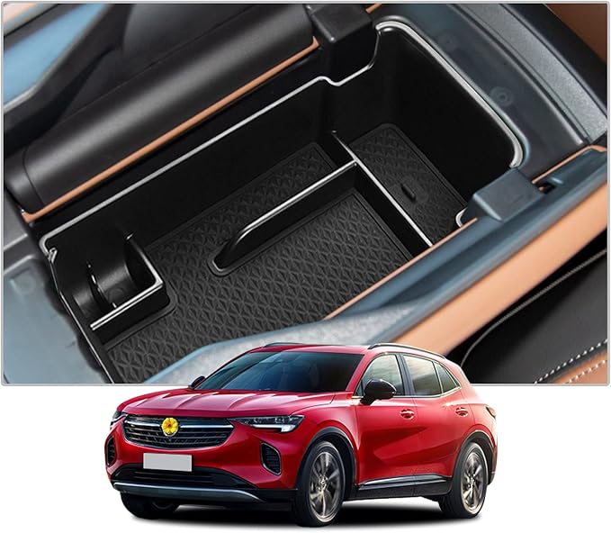 CDEFG Center Console Organizer Tray for 2021-2025 2026 Buick Envision Interior Accessories ABS Black Material Armrest Insert Secondary Storage Box Envision Accessories