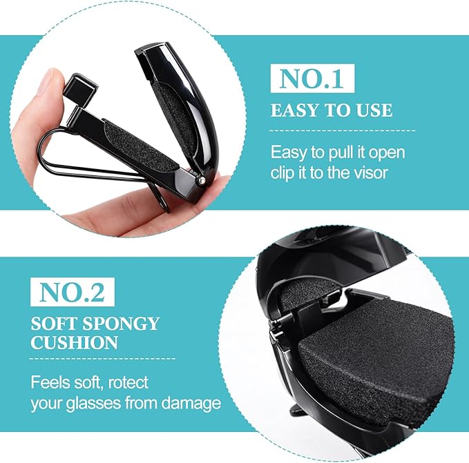 Frienda 20 Pcs Auto Car Vehicle Sun Visor Clip Holder Sunglasses Holder for Eyeglasses Mount Ticket Card Clip for Car Accessories (Black)