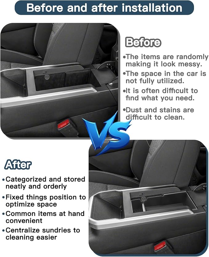 Ruiya Center Console Organizer for 2026 GMC Terrain Accessories ABS Material Armrest Console Glove Tray Compatible with 2025 2026 GMC Terrain Elevation/AT4/Denali Accessories