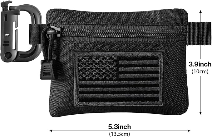 FRTKK 2 Pack Tactical Compact EDC Pouches Military Molle Utility Pouch Accessories Organizer Pouch Coin Purse Keychain Pocket Credit Card Holder Waist Pack