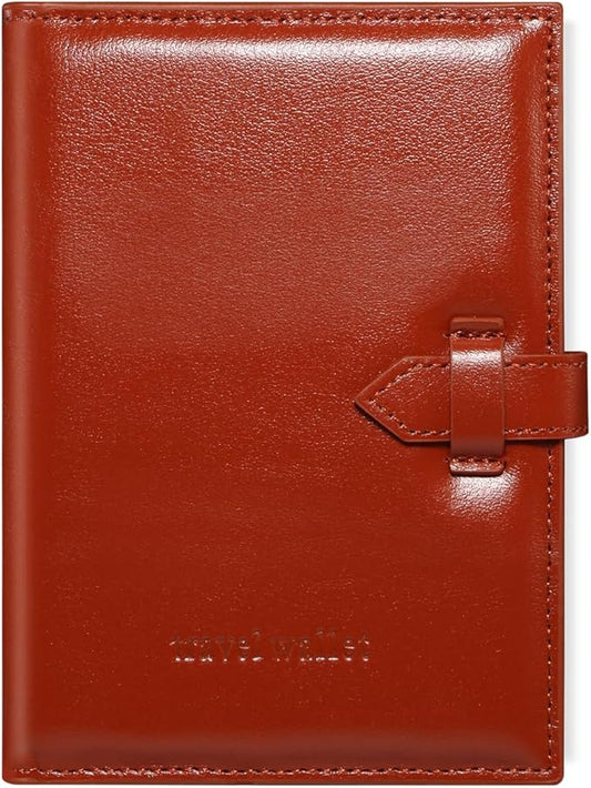 Passport Holder for Travel Essentials, Passport Wallet Cover Card holder Case for Travel Must Haves Accessories, Passport Book Holders for Women and Men, Dark Brown