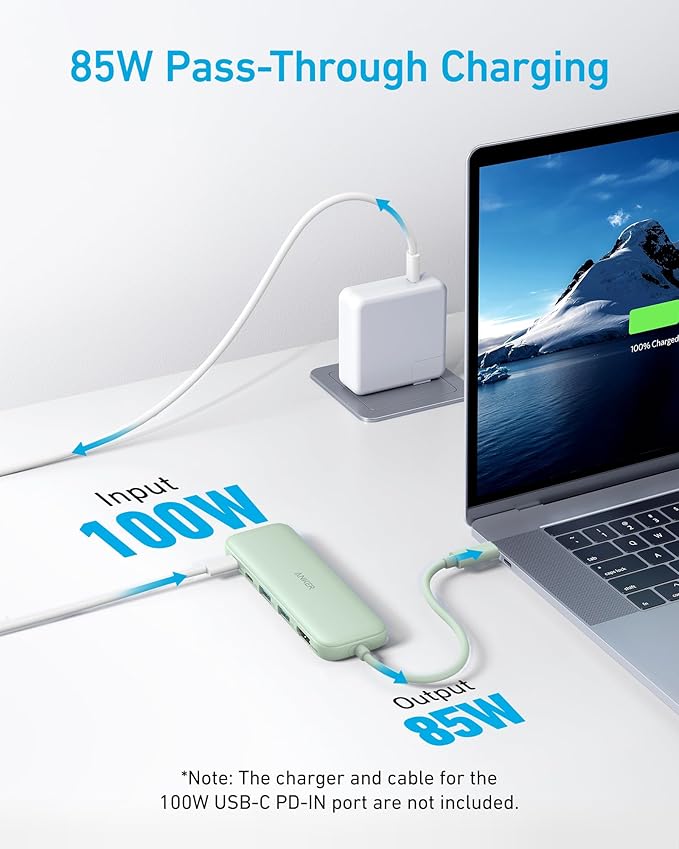 Anker USB C Hub, 5-in-1 USBC to HDMI Hub with 4K Display, 5Gbps USB-C and 2 5Gbps USB-A Data Ports for MacBook Pro, MacBook Air, Dell XPS, Lenovo Thinkpad, HP Laptops and More (Green)