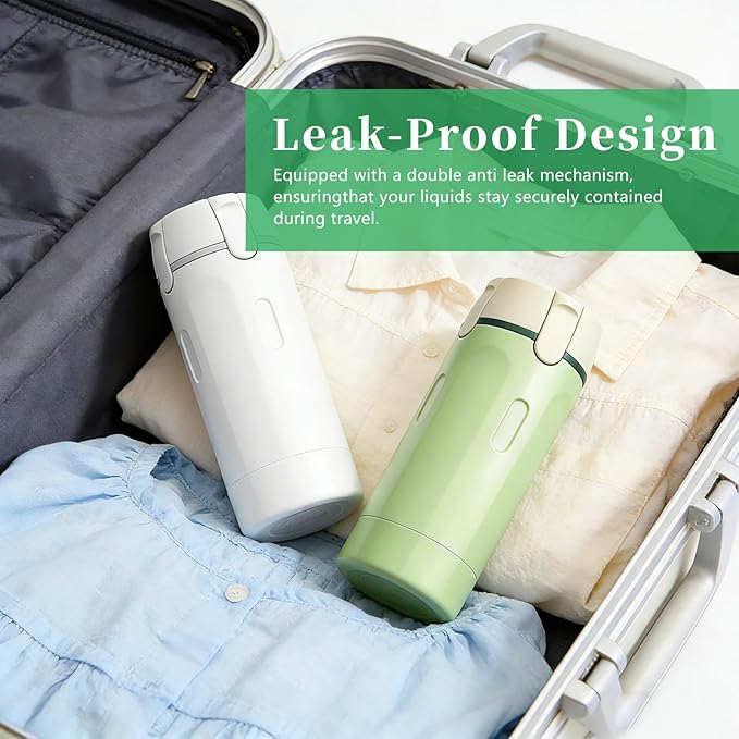 4 in 1 Travel Bottle,Travel Bottles for Toiletries,Refillable, Leak Proof and Portable,Suitable for Storing Shampoo, Shower Gel, Laundry Detergent, Suitable for Travel, Camping and Gym (Green)