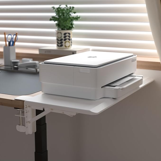 ETHU Ergonomics Desk Extender Tray, 25.6"x11.4" Large Size Foldable Keyboard Extender Tray Clamp On, Armrest Support for Home and Office (White)