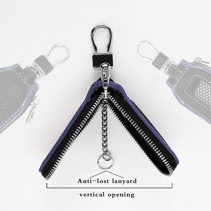 2 Pieces Leather Car Key Chain Case Holder Car Key Case Key Fob Protector Car Key Fob Cover Case (Violet)