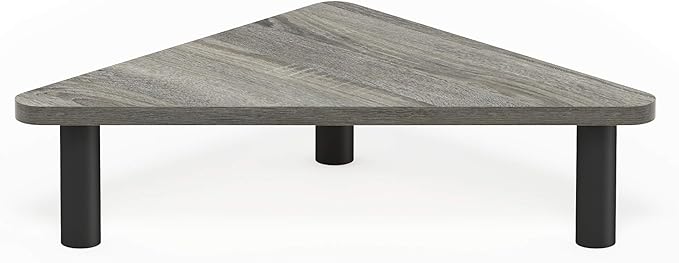 Furinno Turn-N-Tube Corner Monitor Riser Stand, French Oak Grey/Black