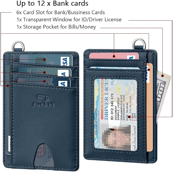 FurArt Slim Minimalist Wallet, Front Pocket Wallets, RFID Blocking, Credit Card Holder for Men