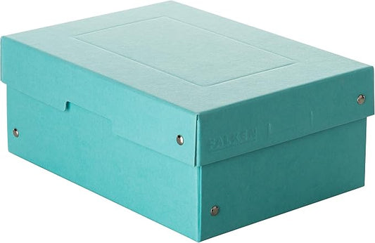 FALKEN Original PureBox Pastel, Made in Germany, 100 mm high, DIN A5, blue, storage box with lid made of sturdy cardboard, vegan gift box, transport box, all-purpose box