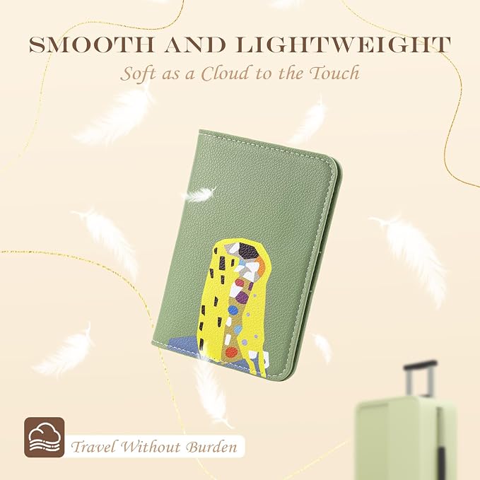 Lychii Slim Passport Holder RFID Blocking Travel Wallet - PU Leather Protector Case for Quick TSA Access, Secure Boarding Passes & ID Cards for Men Women International Travel