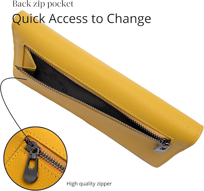Bveyzi Ultra Slim Thin Leather RFID Blocking Credit Card Holder Bifold Clutch Wallets for Women