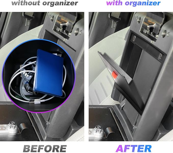 SXCY for 2024 2025 2026 Toyota Tacoma Armrest Privacy Storage for Toyota Tacoma 2024 2025 2026 Accessories for 2024 2025 2026 Tacoma Armrest Console Tray Privacy Organizer Black