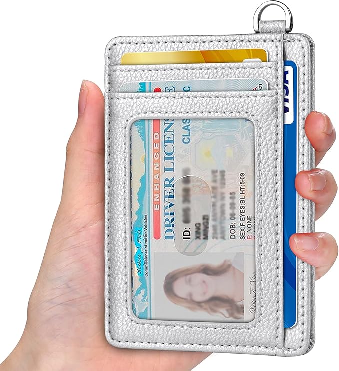 EcoVision Slim Minimalist Front Pocket Wallet, RFID Blocking Credit Card Holder Wallet with Detachable D-Shackle for Men Women