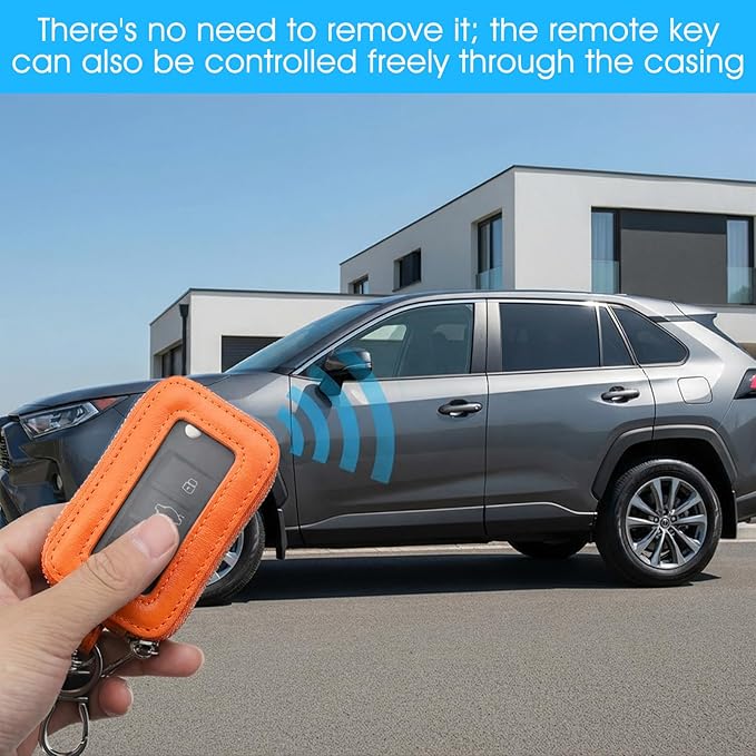 Premium Car Key Fob Case Leather Car Smart Key Fob Holder Keys Fobs Protector Universal CarKeys Holder (YB)