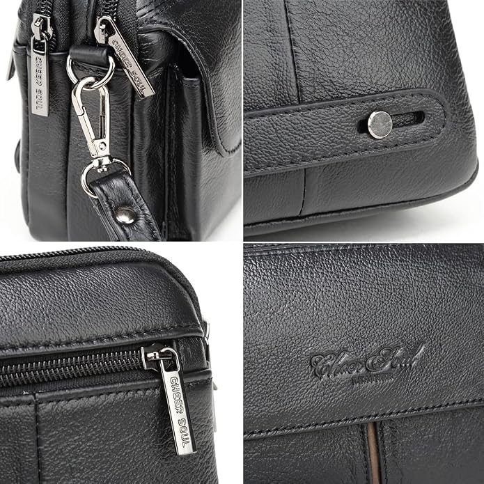 Leather Clutch Purse Wallet Men Wrist Bag