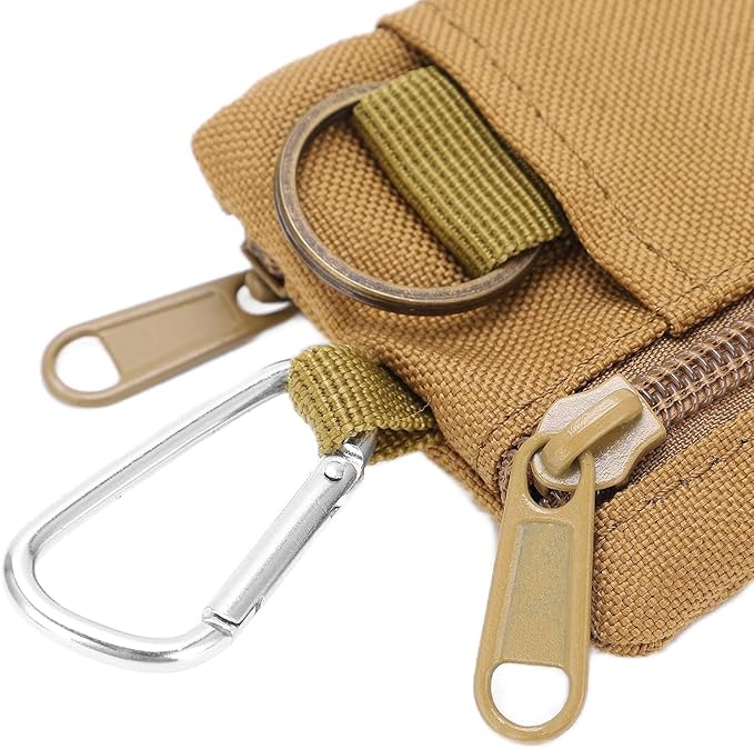 HERCHR Mini Size EDC Utility Pouch Bags First Aid Pouch Organizer Storage Pouch Waist Pack with Carabiner