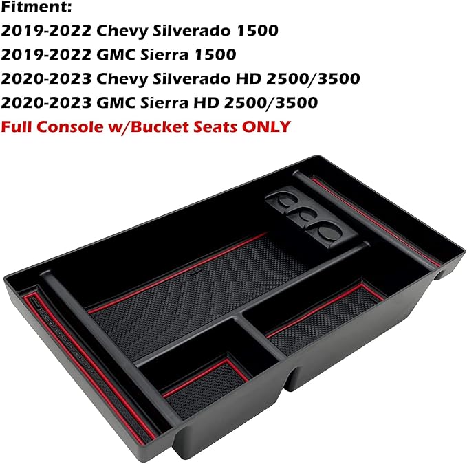 JOJOMARK Center Console Organizer Tray fits for 2019-2022 GMC Sierra/Chevy Silverado 1500 Accessories, 2020-2021 2022 2023 Silverado/Sierra 2500 HD/3500 HD