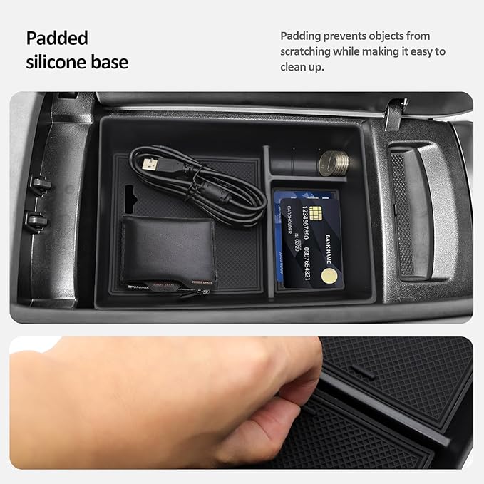 Center Console Accessory Organizer for 2023 Mercedes Benz EQE350,Armrest Storage Box Insert Tray Compatible with Mercedes Benz EQE350 EQE350+ EQE500 EQS 450+ 400 580 AMG 2023+Interior Accessory