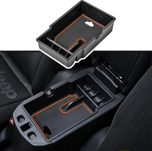 EDBETOS Center Console Organizer Tray Compatible with Jeep Renegade Accessories 2015-2019 2020 2021 2022 2023 Armrest Glove Box Secondary Storage (Orange Line)