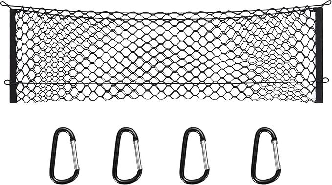 Truck Bed Cargo Net, Elastic Mesh Net Organizer Truck Bed Storage Net Organizer Envelope for Chevy Silverado & Ford F150/F250 Luggage Back Cargo (47x15.2 Inch)