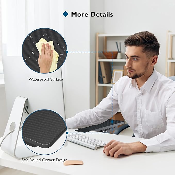 BONTEC Ergonomic Desk Extender Tray, 9.5"x9.1" Table Mount Arm Wrist Rest Shelf, 90° Foldable Elbow Support, Clamp on Computer Arm Rest for Desk, Office & Home Use, Durable & Easy to Install