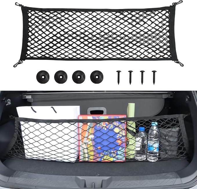 MARCHFA Car Rear Trunk Cargo Net Compatible for 2024 2025 2026 Subaru Impreza Crosstrek Accessories Cargo Storage Organizer Mesh Net