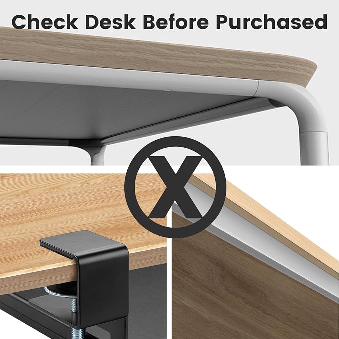 Keyboard Tray Under Desk, Slide Out Computer Keyboard & Mouse Tray with C Clamp-on Mount Easy to Install,24" W（Including Clamps） X 12"D Small Size,Black