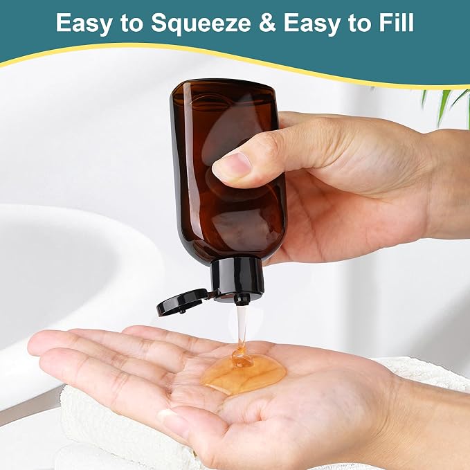 Cosywell Travel Bottles for Toiletries 8pcs 3.4oz Pre-print Travel Shampoo and Conditioner Bottles TSA Approved Travel Size Containers Leak Proof Small Plastic Squeeze Bottles with Flip Cap