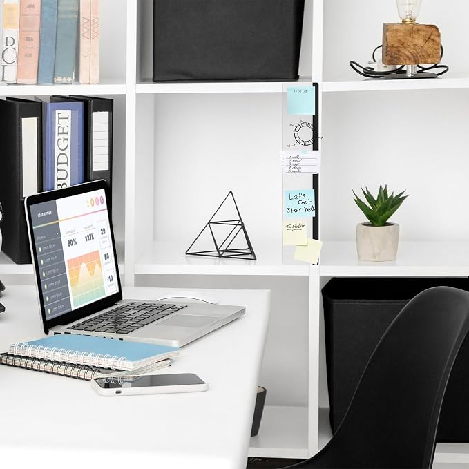 DOLLAR BOSS 1 Pc 15.7" x 3.1" Transparent Acrylic Monitor Memo Board | Computer Screen Side Note Holder, Office Desk Accessories, Clear Message Board, For Sticky Notes Memos, Fits PC & Laptop