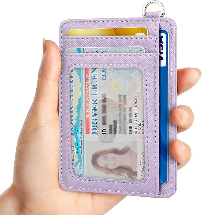 EcoVision Slim Minimalist Front Pocket Wallet, RFID Blocking Credit Card Holder Wallet with Detachable D-Shackle for Men Women
