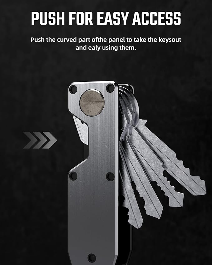 Key Organizer for Men Compact Key Holder Minimalist Key Case Metal Key Chain Key Holder for Keychain Secures 2-5 Keys