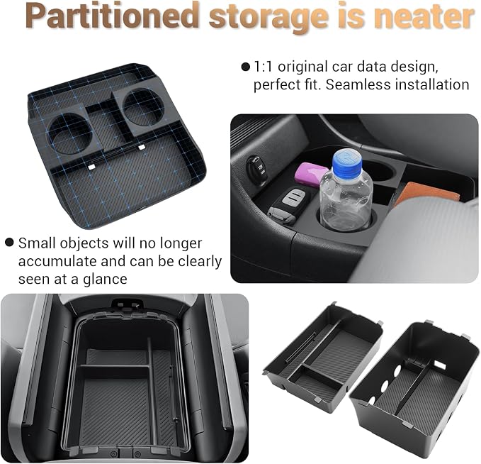 3Pack Palisade 2026 Tray 2026 Palisade Hybrid Calligraphy Center Floor Console Organizer for 2026 Hyundai Palisade Accessories Center Console Tray Middle Console Tray Arm Rest Lower Organizer 7 Seater