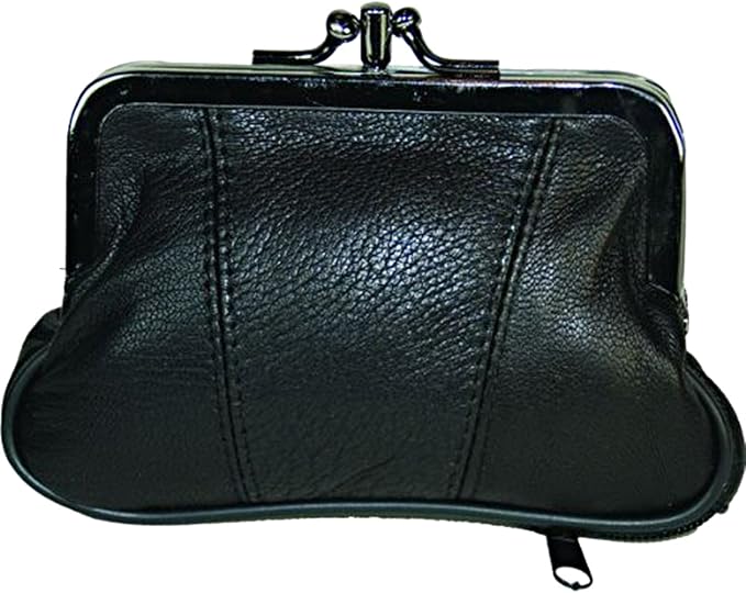 Leather Change Purse Black Y062